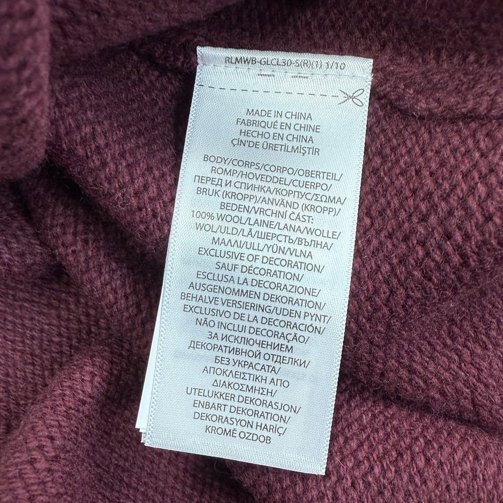 Polo Ralph Lauren Women's Burgundy Crest Logo Knit Wool Sweater Size Large NEW - Picture 9 of 11